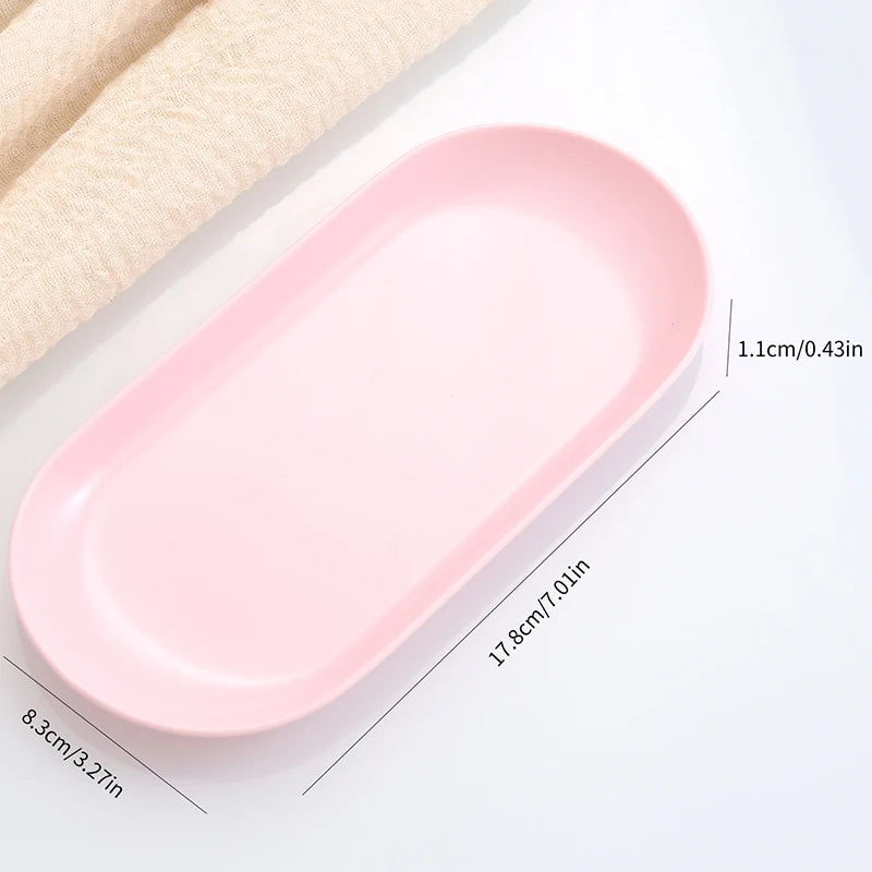 Oval Plastic Nail Art Tool Tray – Manicure Organiser Nail Art Tray Axl Pink