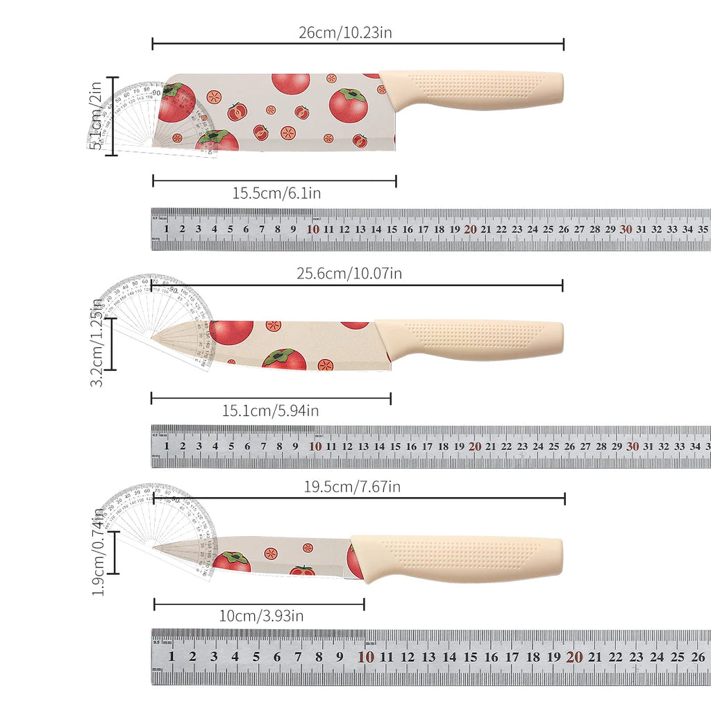 SHENJIU Colorful Kitchen Knife Set – Stainless Steel Chef Knives Kitchen Knife Set Axl