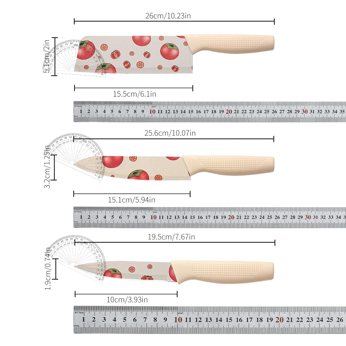 SHENJIU Colorful Kitchen Knife Set – Stainless Steel Chef Knives Kitchen Knife Set Axl