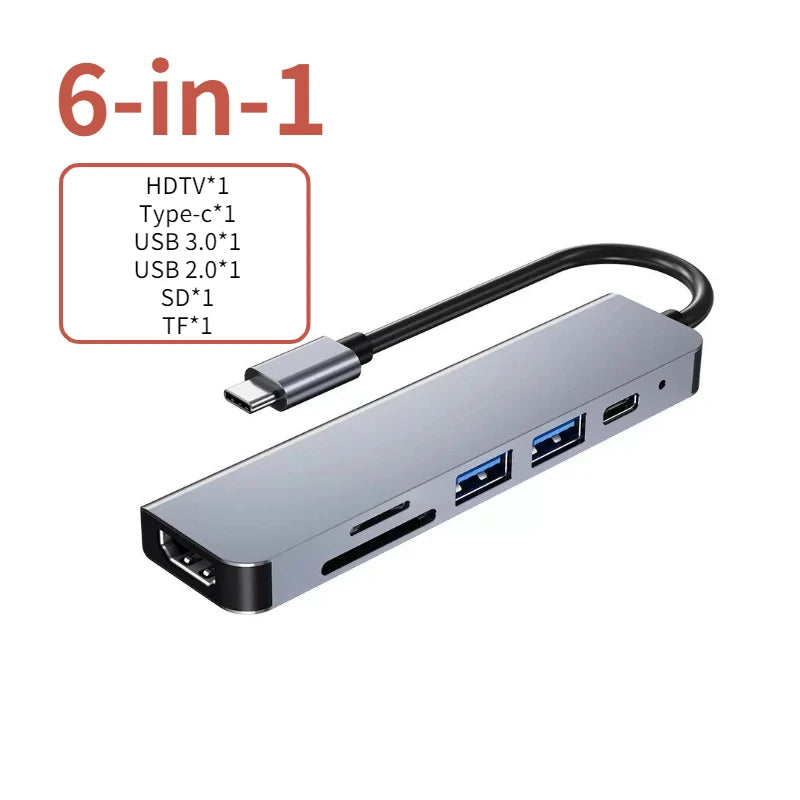 6-in-1 USB-C Hub | 4K HDMI, USB 3.0, PD Charging USB-C Multiport Hub Axl 6-in-1