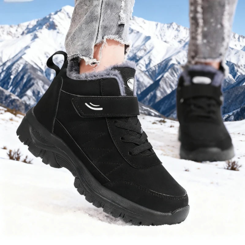 Women's Faux Fur Plush Ankle Boots – Cozy Flat Winter Snow Boots Plush Ankle Boots Axl