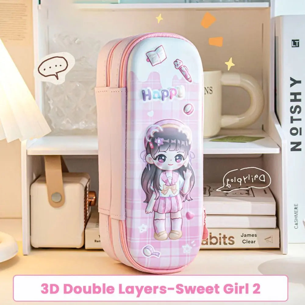Capybara 3D Pencil Case – Double Layer Large Capacity Pen Box Pencil Case Axl Sweet Girl 2