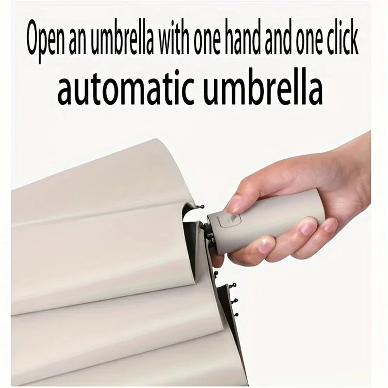 12-Rib Auto 3-Fold UV Resistant Windproof Umbrella | Sun & Rain Folding Umbrella Axl