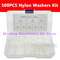 500 PCS Nylon Flat Washer Kit – M2 to M10 Insulation Gaskets Nylon Washer Kit Axl 500pcs Kit