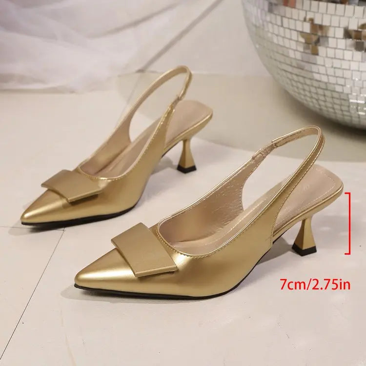 Women's High Heel Slingback Sandals – Classic Party Pumps High Heel Sandals Axl 38 Gold