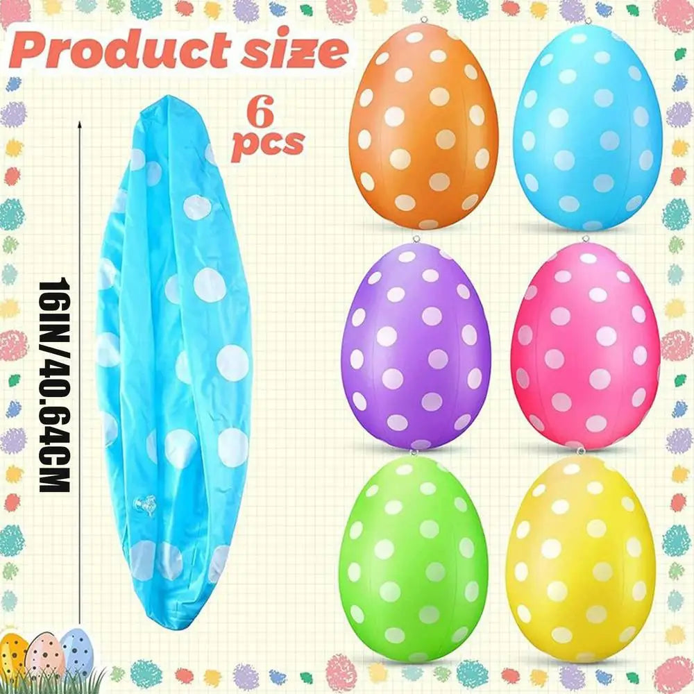 Inflatable Easter Eggs 6-Pack – Outdoor Lawn & Yard Decorations Inflatable Holiday Decor Axl 6 pack