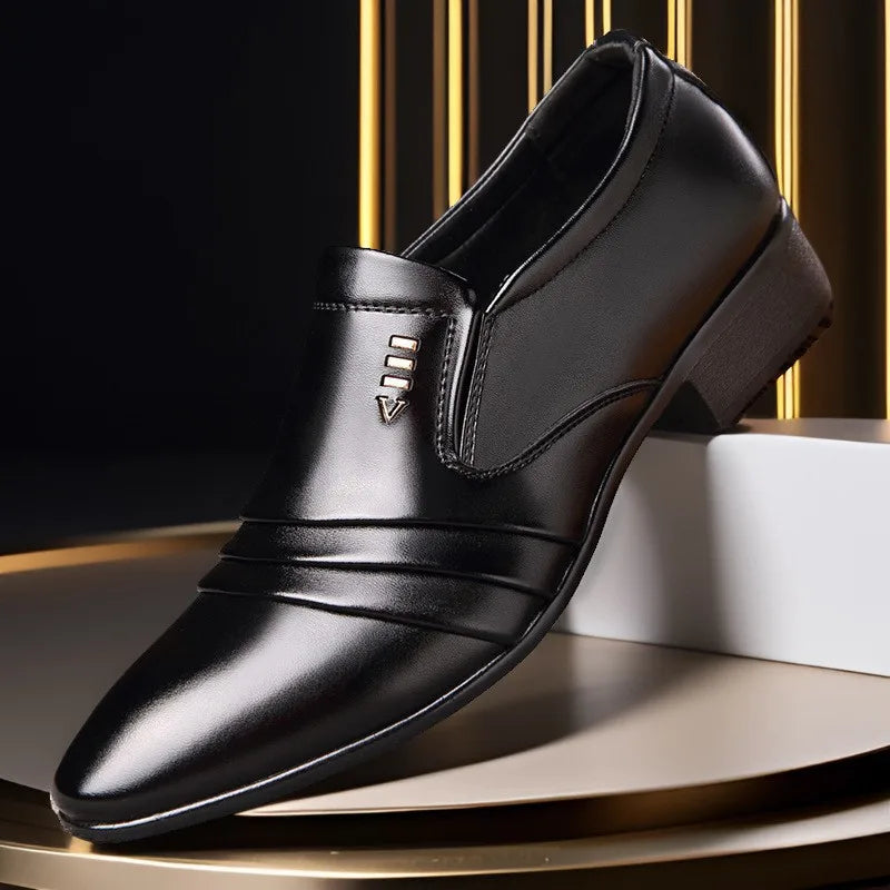 Men's PU Leather Oxford Dress Shoes – Lace-Up Breathable Oxford Dress Shoes Axl Black foot set 49