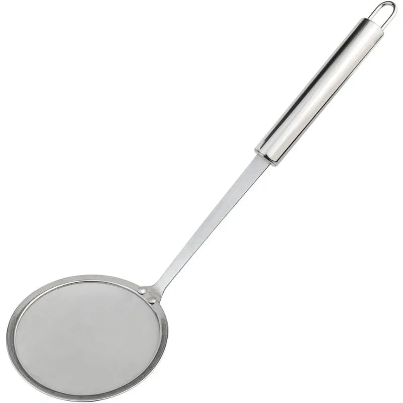 304 Stainless Steel Fine Mesh Skimmer Spoon – Oil & Foam Strainer Mesh Skimmer Spoon Axl Silver