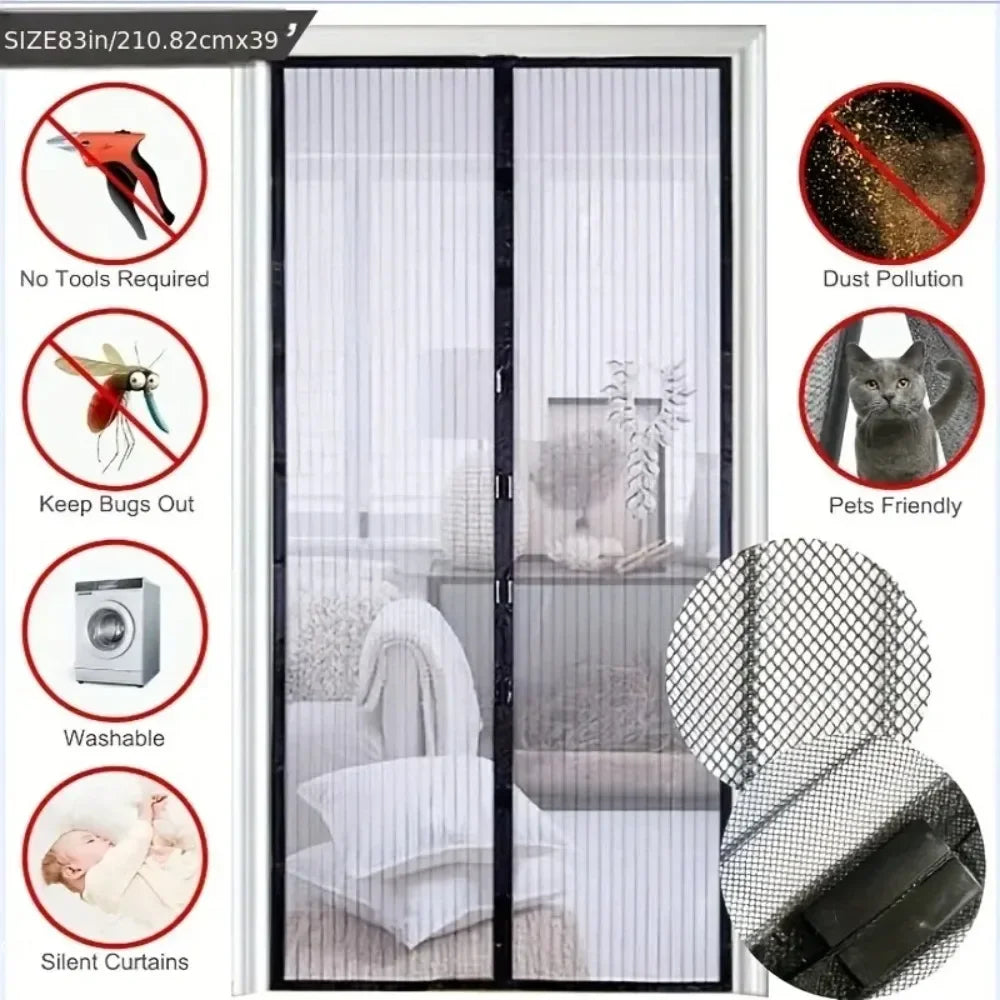 Magnetic Door Mosquito Net – Polyester Insect Screen Curtain Mosquito Net Curtain Axl
