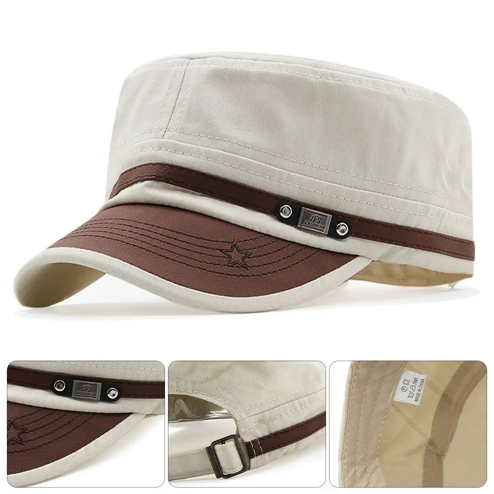 Unisex Breathable Cotton Baseball Cap – Adjustable Flat Cadet Hat Baseball Cap Axl