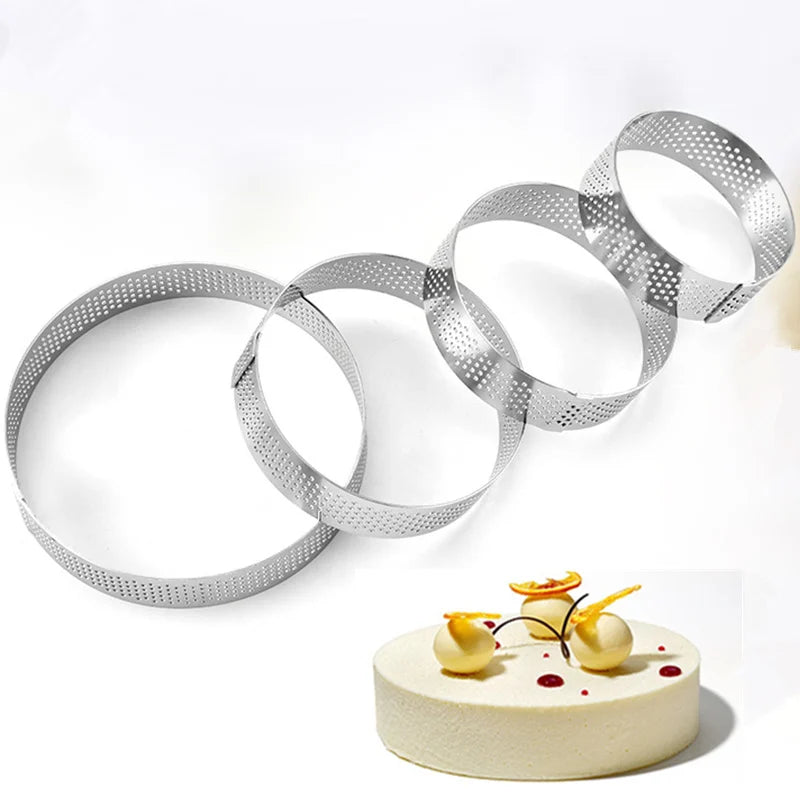 Stainless Steel Perforated Tart Rings – Round Baking Molds Baking Tart Rings Axl