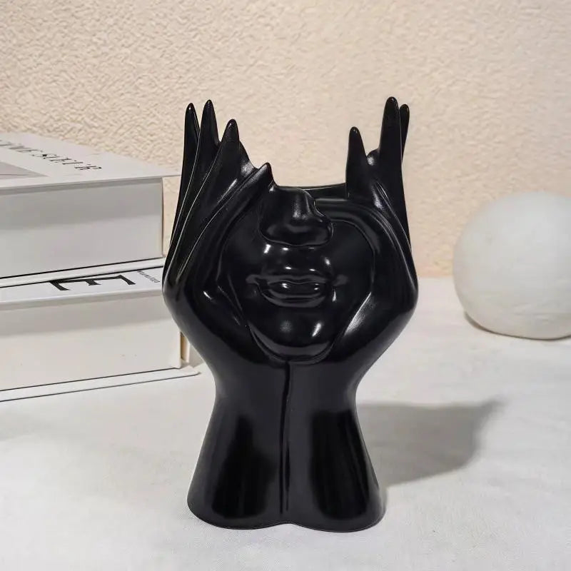 Abstract Human Face Desk Organizer – Pen & Makeup Brush Holder Desk Organizer Axl