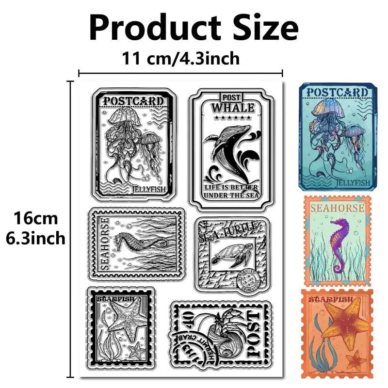 ATC Frames Clear Stamp – Vintage Butterfly & Flowers Journaling Clear Silicone Stamp Axl AECH04-05492