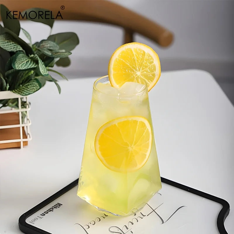 KEMORELA 500ml Geometric Highball Crystal Glasses – 1 or 2 Pack Highball Glass Set Axl