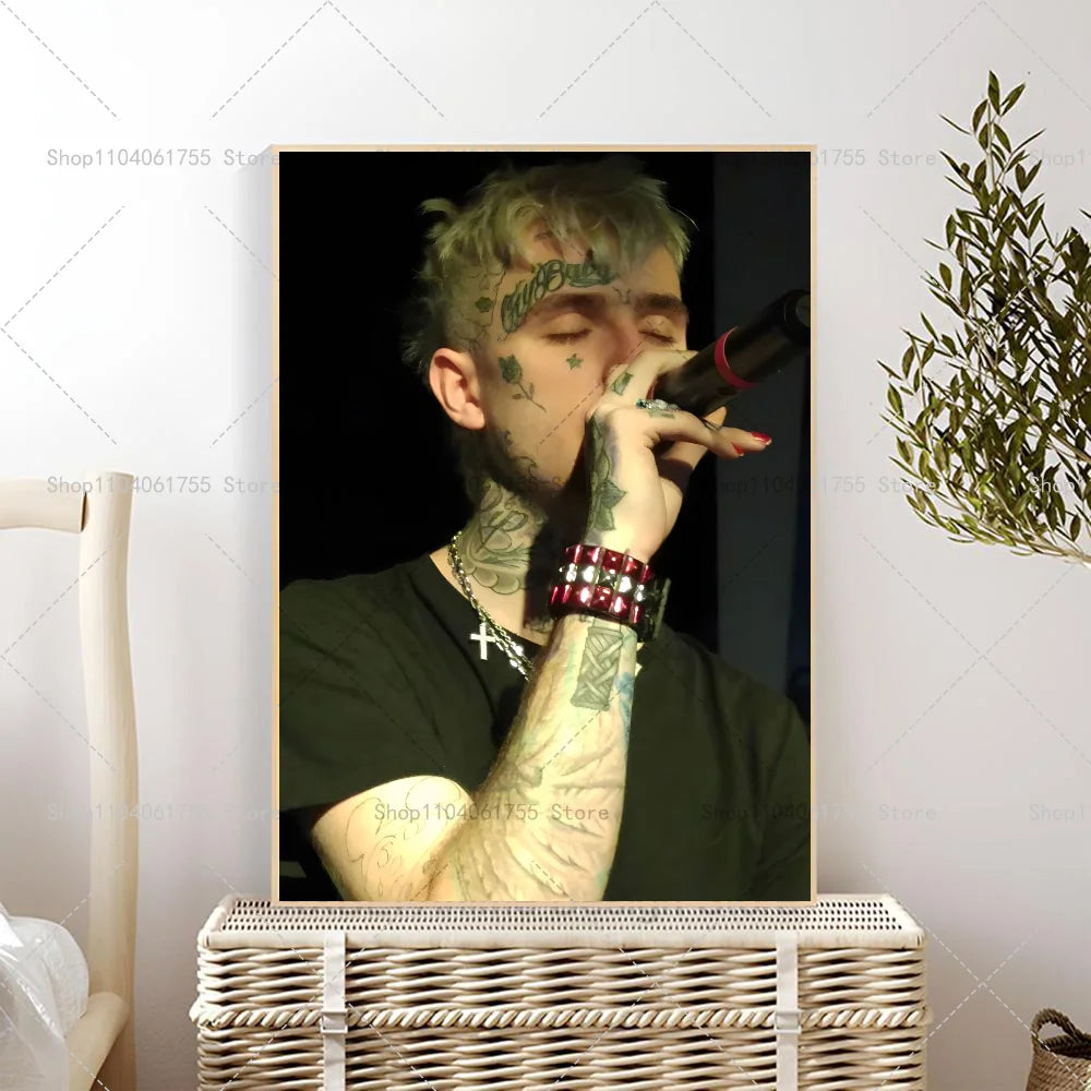 Lil Peep Poster – Waterproof Self-Adhesive Wall Art Sticker Wall Art Poster Axl z10 21x30cm No Frame