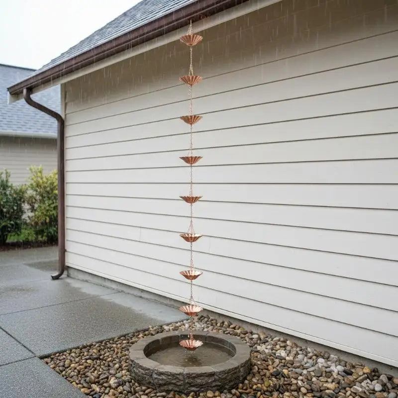 Japanese Style Metal Rain Chain – Outdoor Gutter Drainage Decor Decorative Rain Chain Axl