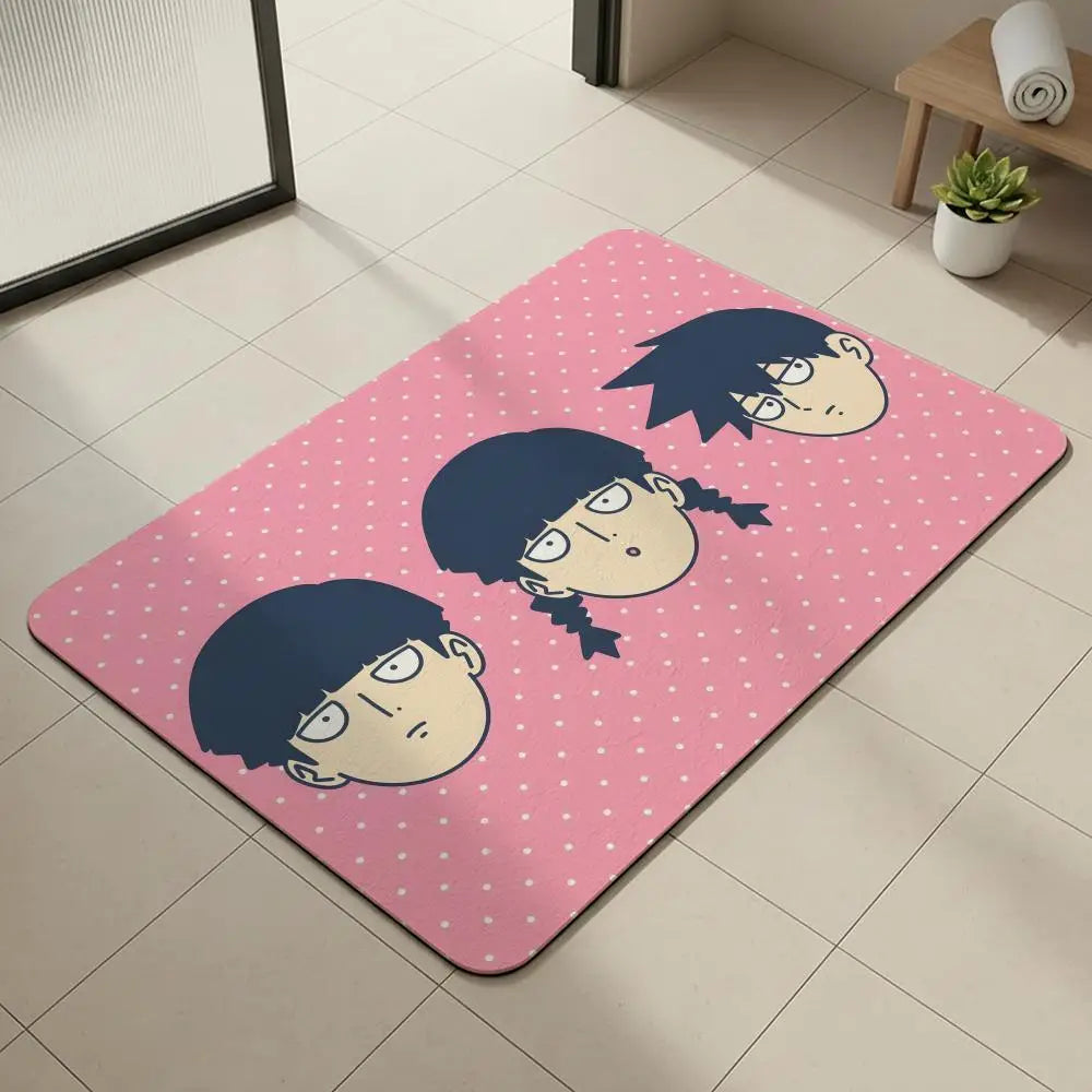 Mob Psycho 100 Diatomite Bath Mat – Quick Dry & Anti-Slip Diatomite Bath Mat Axl White2 30x45cm