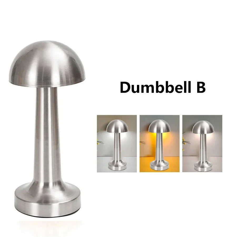 Rechargeable LED Touch Table Lamp | Dimmable Metal Night Light LED Table Lamp Axl Silver USB Type-C