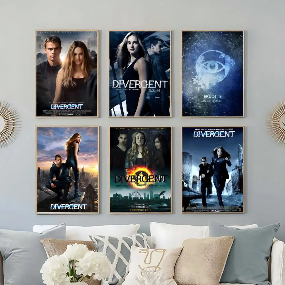 Divergent Movie Poster HD Self-Adhesive Waterproof Wall Art Movie Wall Poster Axl