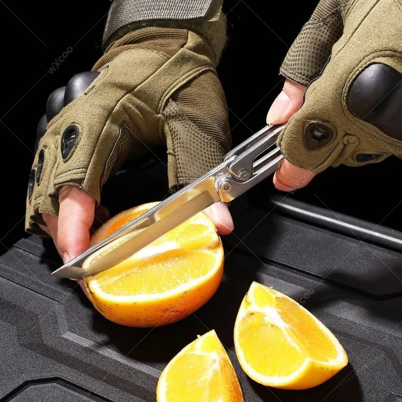 WXCOO Folding Stainless Steel Pocket Knife – Portable Kitchen Tool Folding Pocket Knife Axl