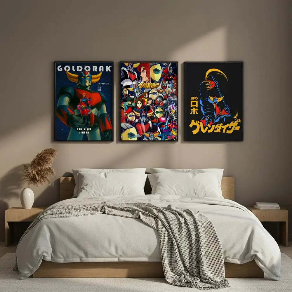 Goldorak Cartoon HD Wall Poster – Waterproof Self-Adhesive Sticker Art Wall Poster Axl