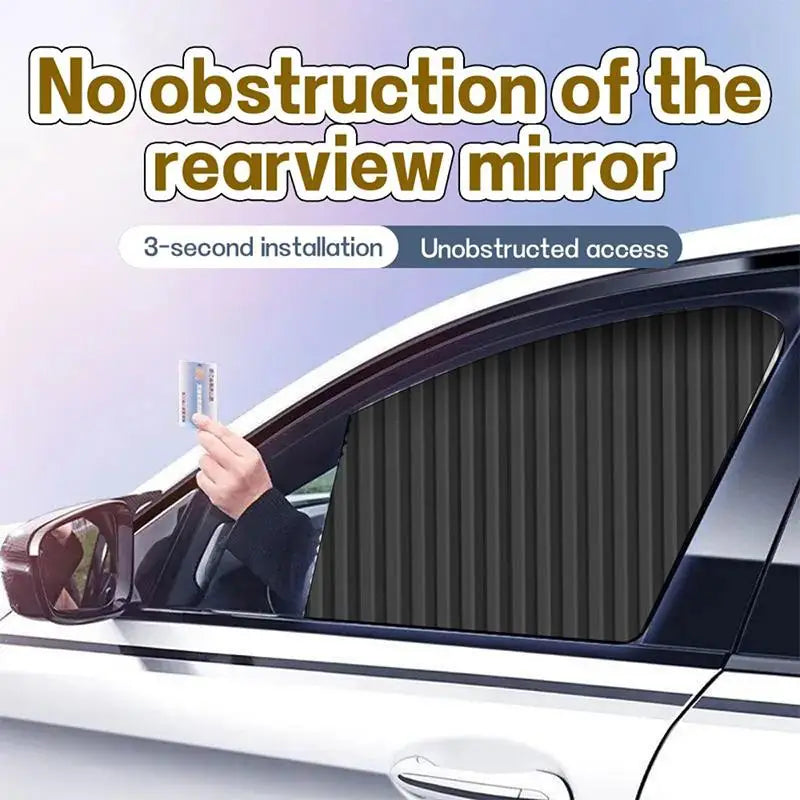 4-Pc Magnetic Car Window Curtains – Retractable Sun Shade Set Car Window Curtains Axl