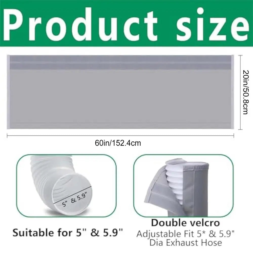 AC Hose Insulation Sleeve – Fits 5" & 5.9" Exhaust Duct AC Hose Cover Axl Grey