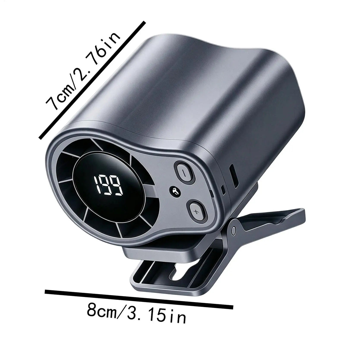 Clip-On Fan 199 Speeds LED Display | USB Rechargeable Portable Clip-On Portable Fan Axl
