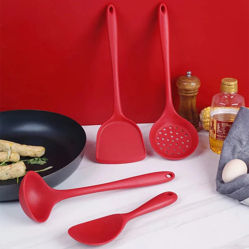 Silicone Cooking Utensils Set – Non-Stick Spatula & Spoon Silicone Utensil Set Axl