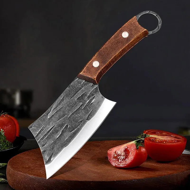 InLeung Forged Stainless Steel Kitchen Cleaver – Wooden Handle Kitchen Cleaver Knife Axl