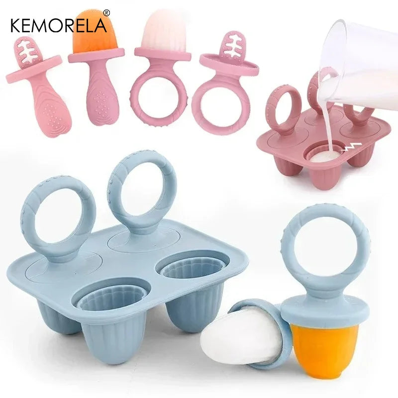 4-Cavity Silicone Baby Popsicle Mold – DIY Ice Cream Stick Mold Popsicle Mold Axl