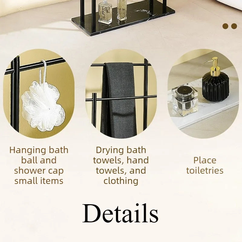 Marble Floor Towel Rack – Modern Double Standing Holder Floor Towel Rack Axl