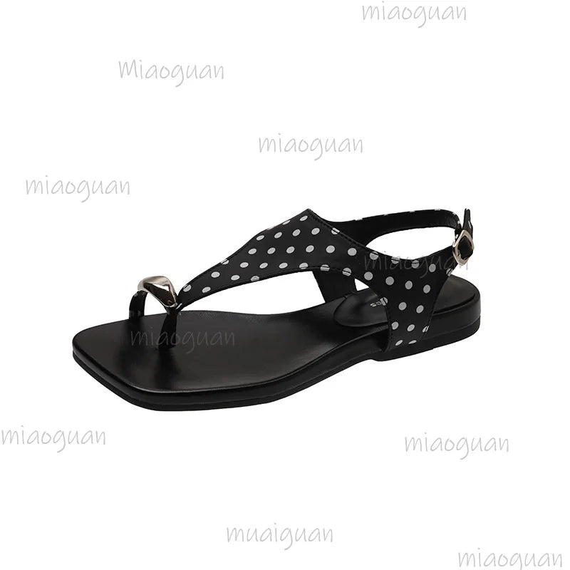 Women's Gladiator Clip Toe Sandals – Buckle Strap Beach Flats Gladiator Sandals Axl