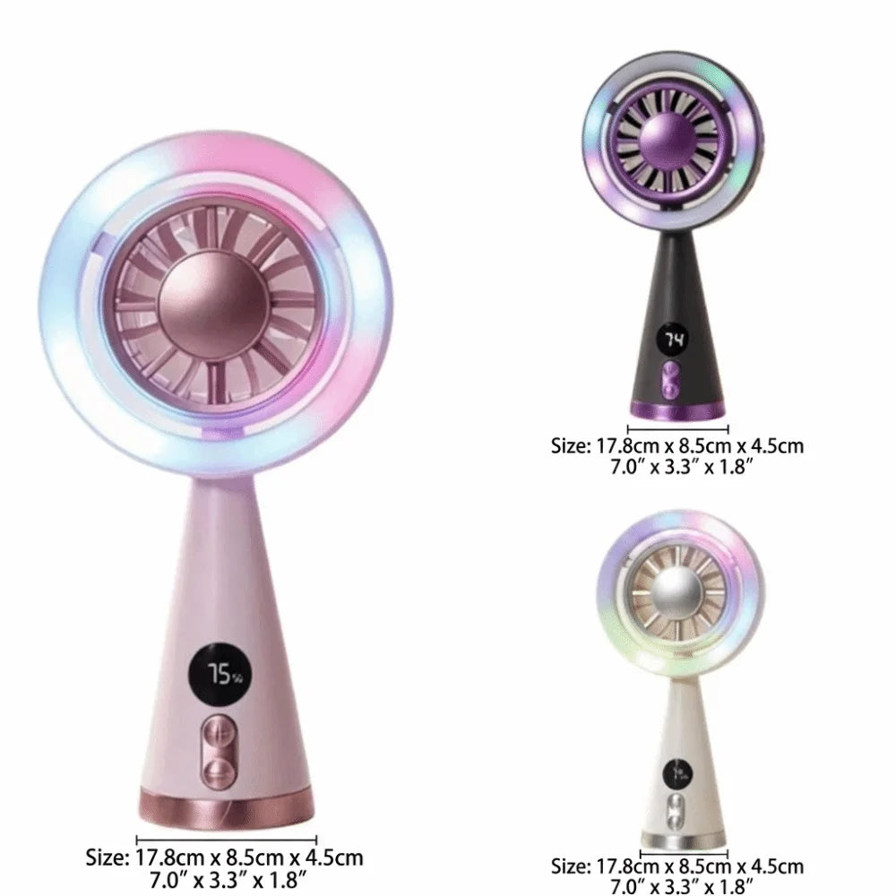 Portable Handheld Fan – Night Light & Digital Display Handheld Mini Fan Axl