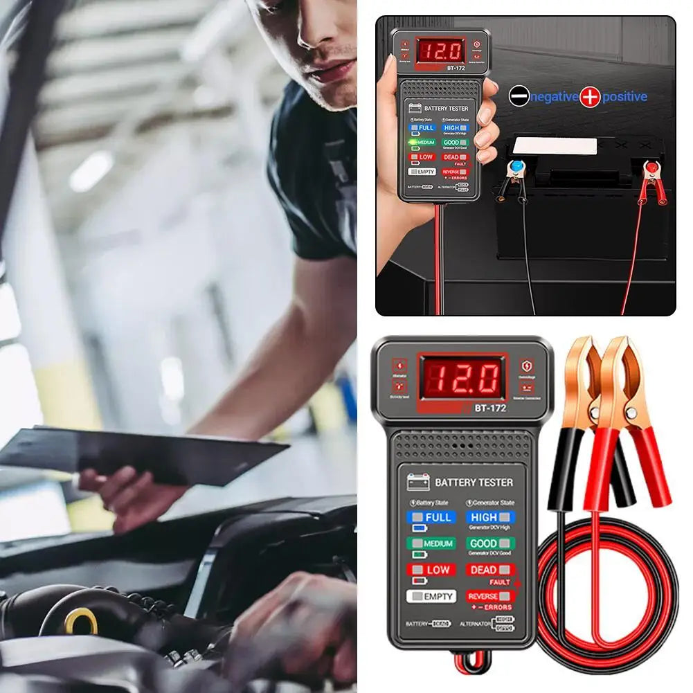 12V Car Battery Tester & Alternator Analyzer – LED Digital Battery Tester Axl