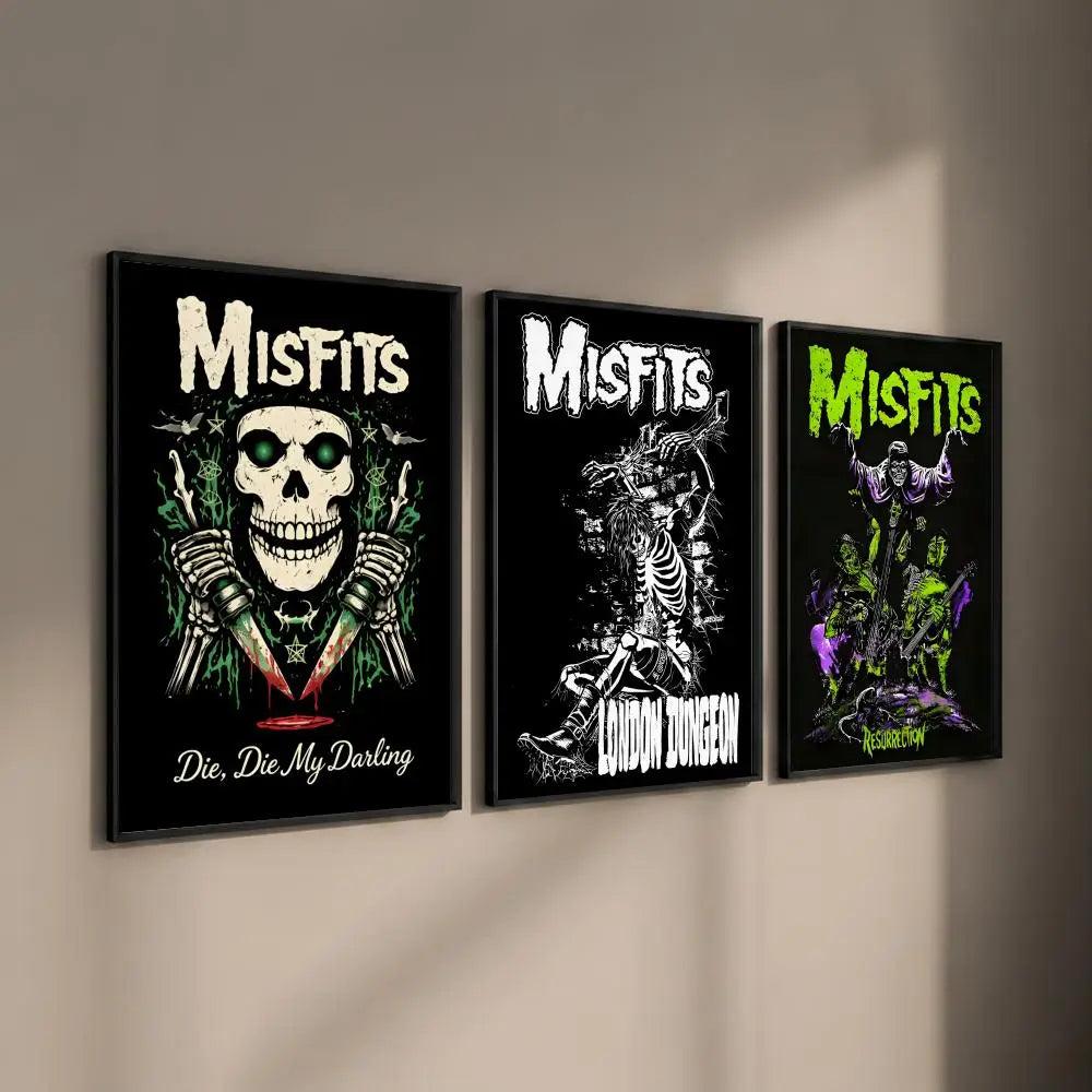 Misfits Band HD Art Poster – Self-Adhesive Wall Sticker Decor Wall Art Poster Axl