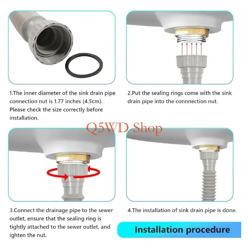 Flexible P-Trap Drain Pipe Set – Adjustable Under Sink Plumbing 2pk P-Trap Drain Pipe Axl