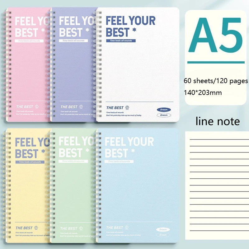 6-Pack Hardcover Spiral Notebooks – Lined Tear-Out Pages Spiral Notebook Set Axl A5-Mix-6pcs