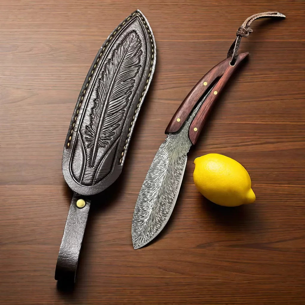 EDC Fixed Blade Knife – Walnut Handle | Camping Survival Knife Fixed Blade Knife Axl