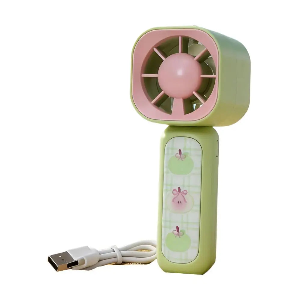 USB Rechargeable Handheld Mini Fan – 3-Speed Portable Cooler Handheld Portable Fan Axl Green