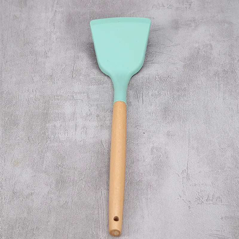 Silicone Spatula Set – Wide Pizza Shovel & Kitchen Scraper Silicone Cooking Utensils Axl Green