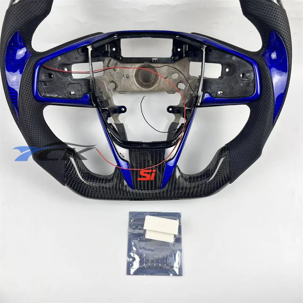 LED Carbon Fiber Steering Wheel – 2016–2021 Honda Civic Custom Steering Wheel Axl