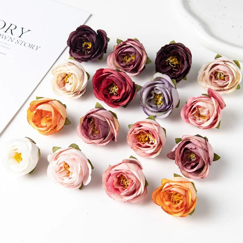 Silk Artificial Rose Heads 40/80 Pcs – Wedding & Home Decor Artificial Flowers Axl