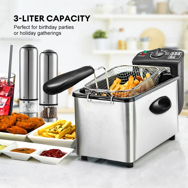 BALASHOV 2000W Electric Deep Fryer 4L – Adjustable Thermostat Electric Deep Fryer Axl