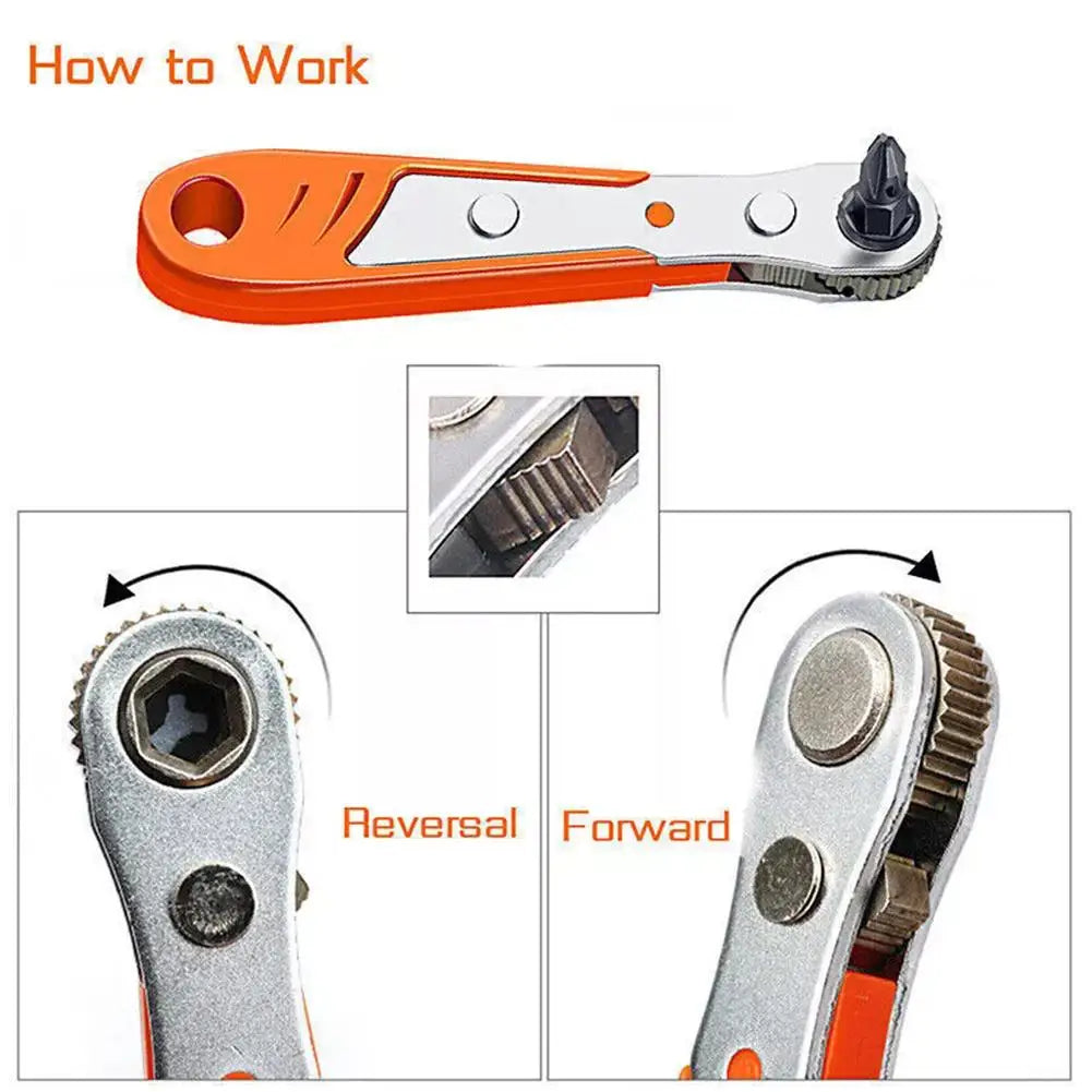Right Angle Ratchet Screwdriver Set – 1/4" Hex Socket Nut Kit Ratchet Screwdriver Set Axl