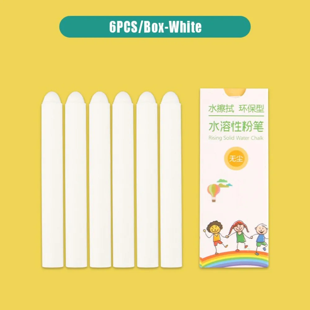 Dustless Colored Chalk Set – Erasable Water-Soluble Blackboard Dustless Chalk Set Axl 6PCS-Box-White