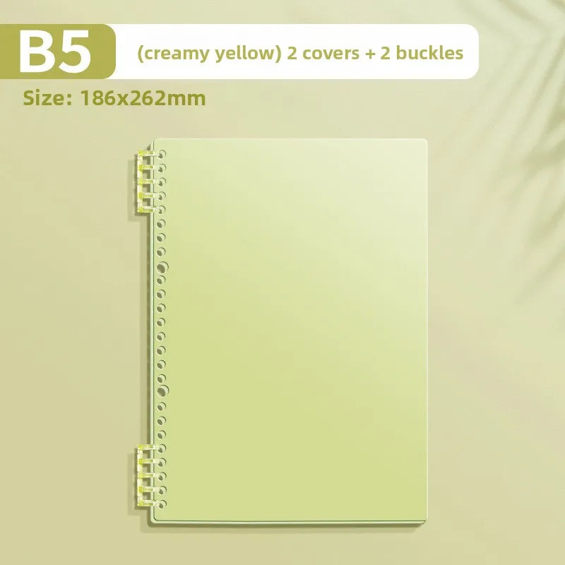 Transparent PP Loose-Leaf Binder Cover A4 A5 B5 – DIY Notebook Binder Cover Axl yellow-B5-1pcs
