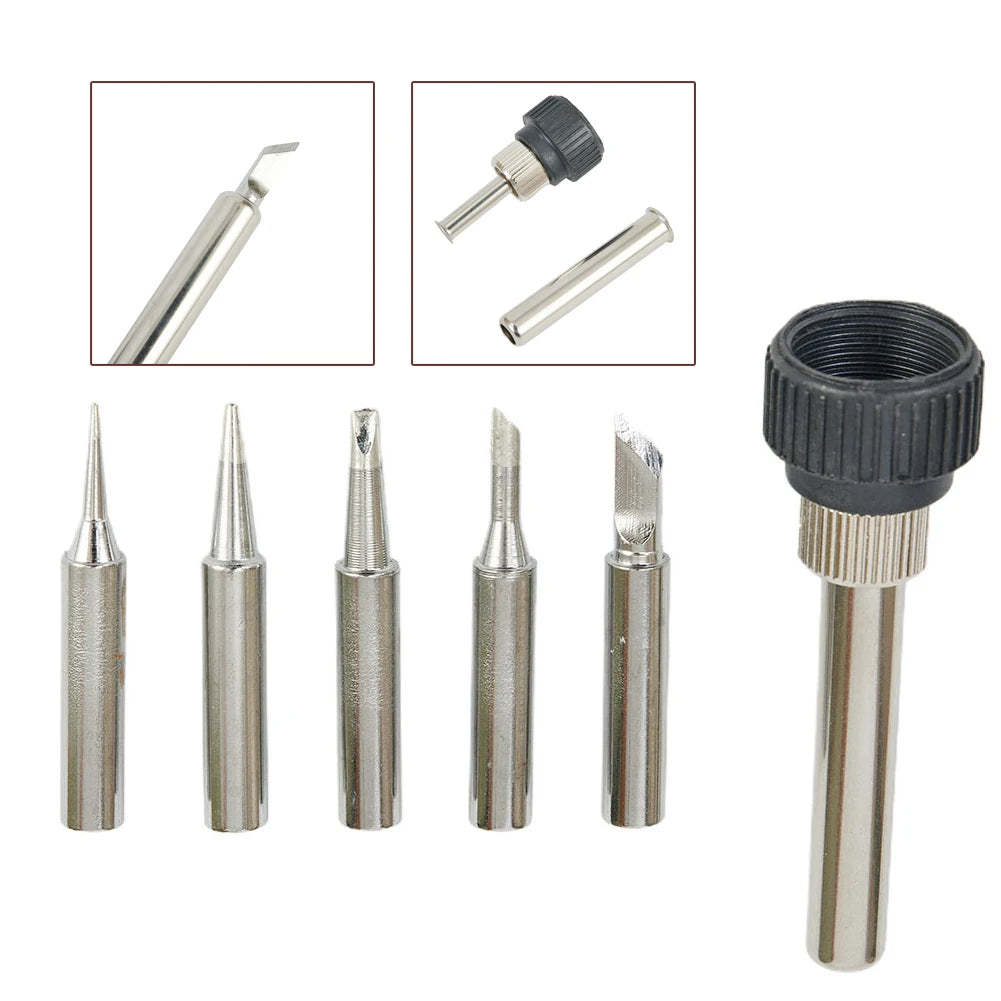 6-Piece 900M-T Soldering Iron Tips Set with Handle Soldering Iron Tips Axl