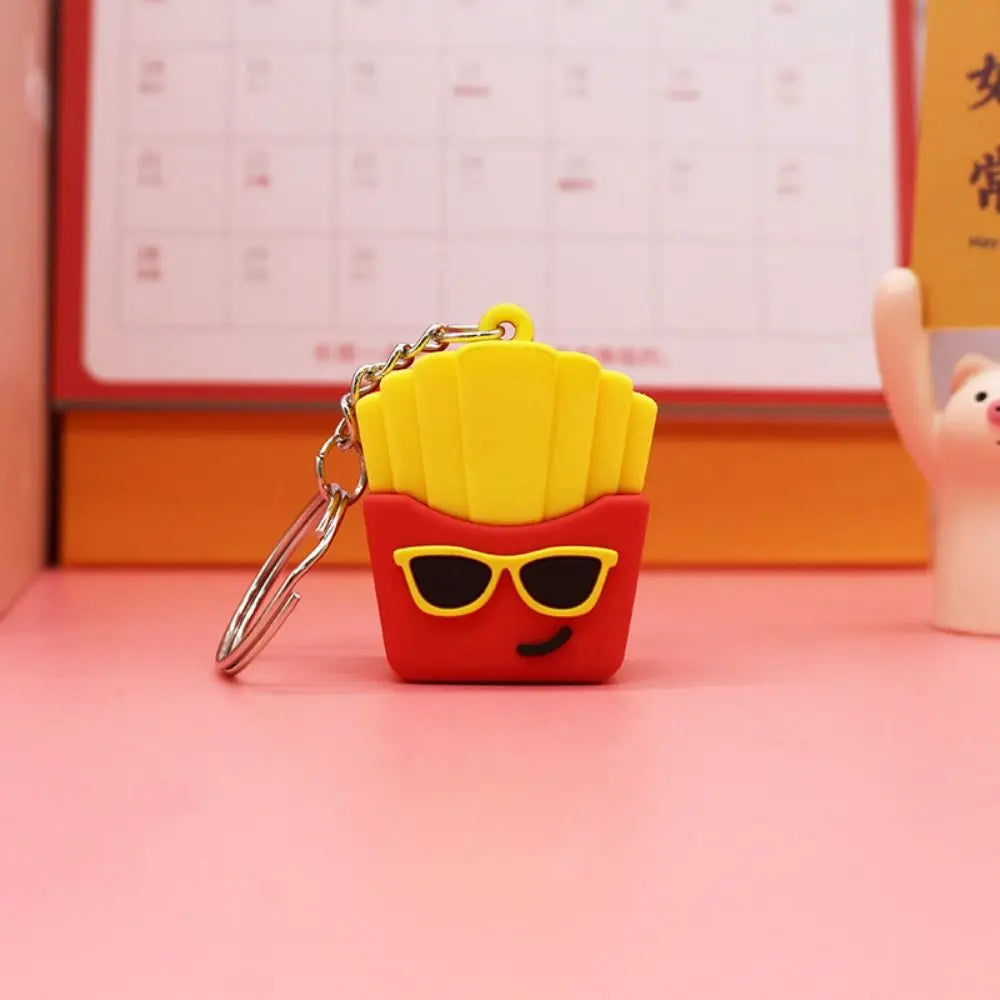 Kawaii Animal Mini Pencil Sharpener with Keychain – Cartoon Mini Pencil Sharpener Axl French fries