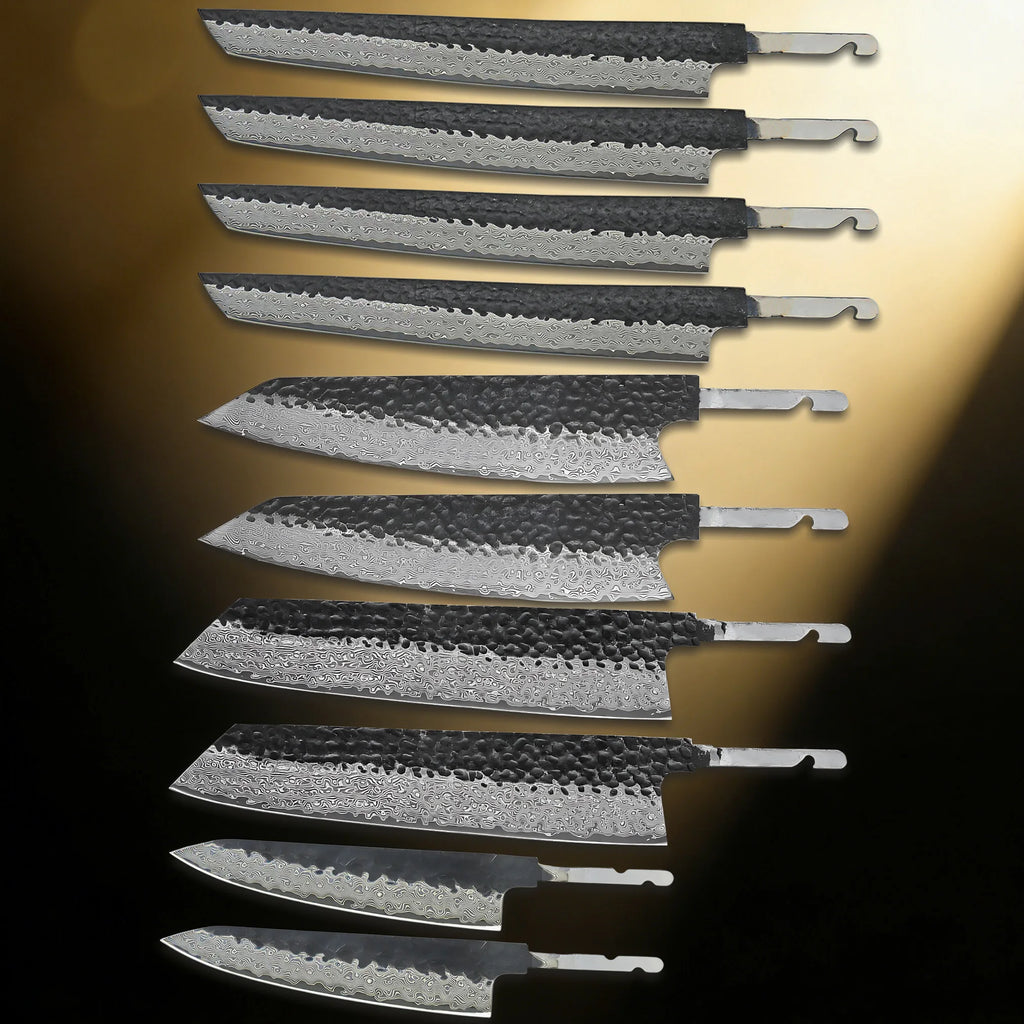 67-Layer Damascus Steel Blank Blade – DIY Sashimi Knife Damascus Knife Blank Axl